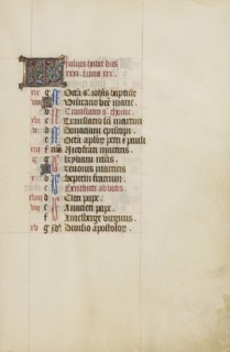 Calendar Page; Bruges, illuminated, Belgium; 1450s; Tempera colors, gold leaf, gold paint, and ink on parchment; Leaf: 26.4