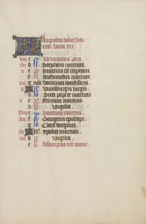 Calendar Page; Ghent, bound, Belgium; 1450s; Tempera colors, gold leaf, gold paint, and ink on parchment; Leaf: 26.4 x 18.4 cm