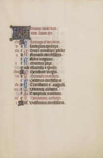 Calendar Page; Bruges, illuminated, Belgium; 1450s; Tempera colors, gold leaf, gold paint, and ink on parchment; Leaf: 26.4