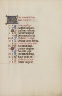 Calendar Page; Ghent, bound, Belgium; 1450s; Tempera colors, gold leaf, gold paint, and ink on parchment; Leaf: 26.4 x 18.4 cm