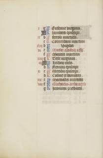 Calendar Page; Bruges, illuminated, Belgium; 1450s; Tempera colors, gold leaf, gold paint, and ink on parchment; Leaf: 26.4
