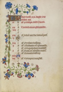Calendar Page; Brabant, possibly, Flanders, Belgium; after 1460; Tempera colors, gold leaf, and ink on parchment