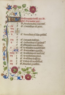 Calendar Page; Brabant, possibly, Flanders, Belgium; after 1460; Tempera colors, gold leaf, and ink on parchment