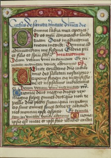 Decorated Text Page; Strasbourg, France; early 16th century; Tempera colors on parchment; Leaf: 13.5 x 10.5 cm