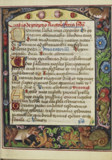 Decorated Text Page; Strasbourg, France; early 16th century; Tempera colors on parchment; Leaf: 13.5 x 10.5 cm