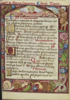 Decorated Text Page; Strasbourg, France; early 16th century; Tempera colors on parchment; Leaf: 13.5 x 10.5 cm