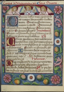 Decorated Text Page; Strasbourg, France; early 16th century; Tempera colors on parchment; Leaf: 13.5 x 10.5 cm