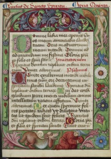 Decorated Text Page; Strasbourg, France; early 16th century; Tempera colors on parchment; Leaf: 13.5 x 10.5 cm
