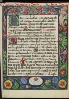Decorated Text Page; Strasbourg, France; early 16th century; Tempera colors on parchment; Leaf: 13.5 x 10.5 cm