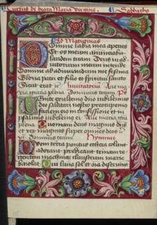 Decorated Text Page; Strasbourg, France; early 16th century; Tempera colors on parchment; Leaf: 13.5 x 10.5 cm