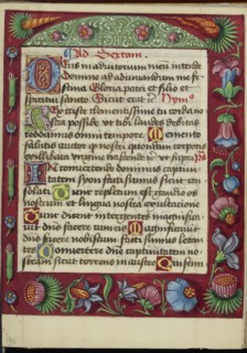 Decorated Text Page; Strasbourg, France; early 16th century; Tempera colors on parchment; Leaf: 13.5 x 10.5 cm