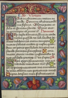 Decorated Text Page; Strasbourg, France; early 16th century; Tempera colors on parchment; Leaf: 13.5 x 10.5 cm
