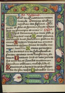 Decorated Text Page; Strasbourg, France; early 16th century; Tempera colors on parchment; Leaf: 13.5 x 10.5 cm