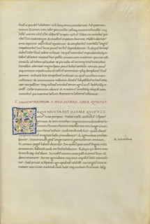 Decorated Initial E; Florence, Tuscany, Italy; about 1460–1470; Tempera colors, gold leaf, gold paint, and ink on parchment