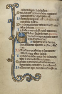 Decorated Initial E; Bruges, possibly, Belgium; mid-1200s; Tempera colors, gold leaf, and ink on parchment; Leaf: 23.5 x 16.5