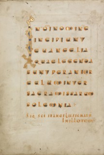 Decorated Incipit Page; Saint Gall, Switzerland; late 10th century; Tempera colors, gold paint, silver paint, and ink