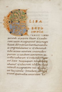 Decorated Initial E; Saint Gall, Switzerland; late 10th century; Tempera colors, gold paint, silver paint, and ink on parchment