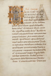 Decorated Initial H; or Reichenau, Germany; late 10th century; Tempera colors, gold paint, silver paint, and ink on parchment