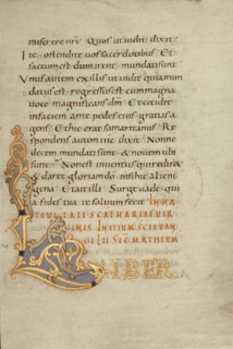 Decorated Initial L; Saint Gall, Switzerland; late 10th century; Tempera colors, gold paint, silver paint, and ink on parchment
