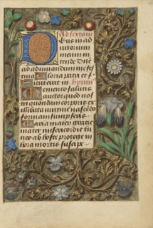 Decorated Initial D; Bruges, Belgium; about 1480 - 1485 ?; Tempera colors and gold on parchment; Leaf: 20.5 x 14.8 cm