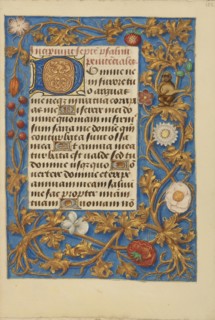 Decorated Initial D; Bruges, Belgium; about 1480 - 1485 ?; Tempera colors and gold on parchment; Leaf: 20.5 x 14.8 cm