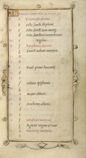 Calendar Page; Paris, France; 1544; Tempera colors and gold paint on uterine parchment; Leaf: 14.3 x 8.1 cm, 5 5,8 x 3 3,16 in