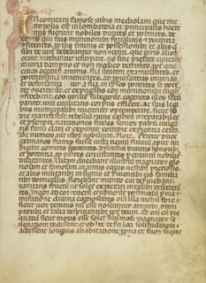 Decorated Initial I; Milan, Lombardia, Italy; about 1400; Tempera colors, gold leaf, and ink on parchment; Leaf: 25.6 x 18.4 cm
