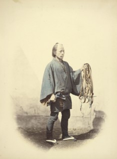 Bettoes, or Grooms; Felice Beato, 1832 - 1909, Japan; 1866 - 1867; Hand-colored Albumen silver print