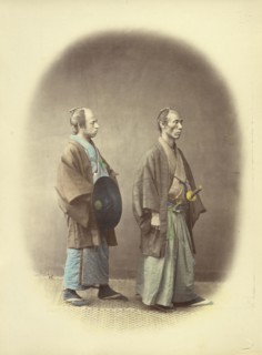 Samourai or Two Sworded Class; Felice Beato, 1832 - 1909, Japan; 1866 - 1867; Hand-colored Albumen silver