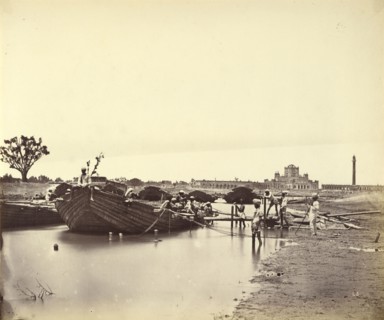 Bridge of Boats Over the Gomti River; Felice Beato, 1832 - 1909, Henry Hering, 1814 - 1893