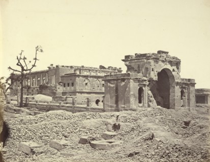 Gateway and Banquetting Room Inside the Residency, Used as a Hospital by the Garrison; Felice Beato, 1832