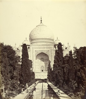 Central View of the Taj Mahal; Felice Beato, 1832 - 1909, Henry Hering, 1814 - 1893, India