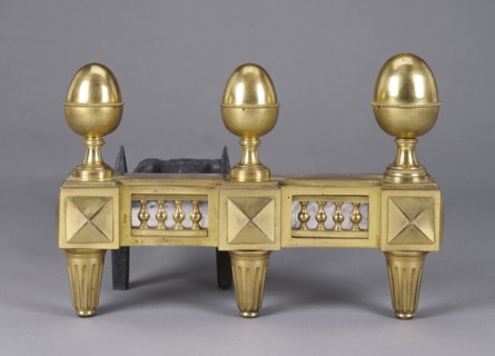 Fire Dog, chenet, Paris, France; about 1770; Gilt bronze, silver and iron; 32 x 47 x 60 cm, 12 5,8 x 18 1,2 x 23 5,8 in