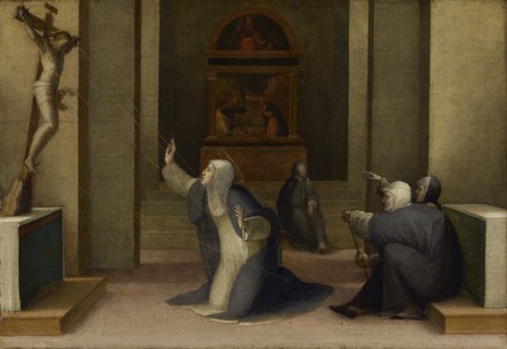 Saint Catherine of Siena Receiving the Stigmata; Domenico Beccafumi, Italian, 1484 - 1551, Italy; about 1513 - 1515