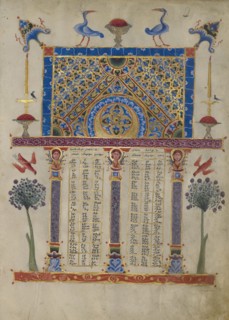 Canon Table Page; T'oros Roslin, Armenian, active 1256 - 1268, T'oros Roslin, Armenian, active 1256 - 1268, Hromklay, Armenia