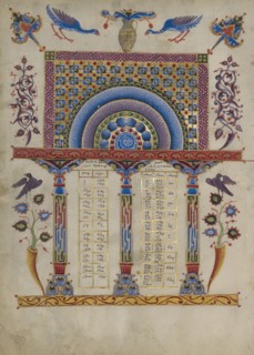 Canon Table Page; T'oros Roslin, Armenian, active 1256 - 1268, T'oros Roslin, Armenian, active 1256 - 1268, Hromklay, Armenia