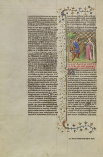 The Suicides of Meleager and Althea; Paris, France; about 1413–1415; Tempera colors, gold leaf, gold paint, and ink on parchment