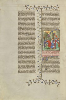 Prisoners Led from a Defeated City; Paris, France, Europe; about 1413 - 1415; Tempera colors, gold leaf, gold paint