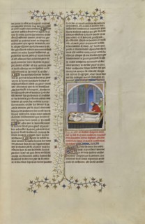 The Tomb of Marc Antony and Cleopatra; Paris, France; about 1413–1415; Tempera colors, gold leaf, gold paint, and ink
