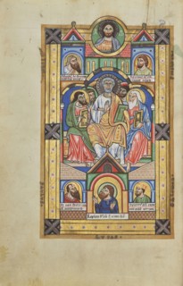 Pentecost; Hildesheim, Germany; probably 1170s; Tempera colors, gold leaf, silver leaf, and ink on parchment; Leaf: 28.2 × 18.9