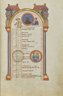 Junius Brutus, ?, Zodiacal Sign of Gemini; Hildesheim, Germany; probably 1170s; Tempera colors, gold leaf, silver leaf, and ink