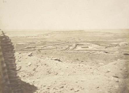 View of the English Trenches with the Malakoff in the Distance; James Robertson, English, 1813 - 1888, Attributed to Felice