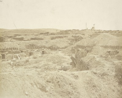 Corner of the Malakoff Battery. The Mamelon Vert in the Distance; James Robertson, English, 1813 - 1888, Attributed to Felice