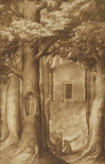 La Verna: The Chapel of the Blessed Giovanni della Verna; Jacopo Ligozzi, Italian, 1547 - 1626, Italy; 1607; Pen and brown ink
