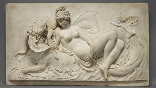 Venus Reclining on a Sea Monster with Cupid and a Putto; John Deare, English, 1759 - 1798, Great Britain; 1787,88 - 1790