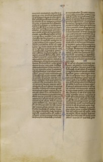 Decorated Text Page; Bologna, Emilia-Romagna, Italy; about 1280 - 1290; Tempera colors, gold leaf, and ink on parchment