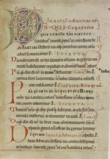 Inhabited Initial D; Southwestern Germany, Germany; third quarter of 12th century; Tempera colors and ink on parchment
