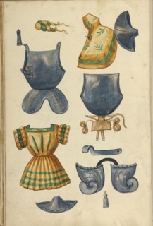 Tournament Armor; Augsburg, probably, Germany; about 1560 - 1570; Tempera colors and gold and silver paint on paper bound