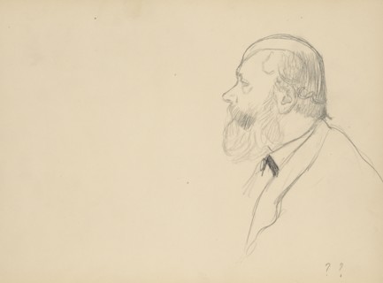 Man in Profile; Edgar Degas, French, 1834 - 1917, about 1877; Graphite