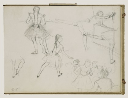 Ballet Dancers Rehearsing; Edgar Degas, French, 1834 - 1917, about 1877; Graphite